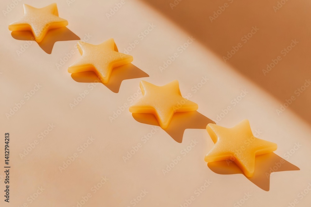 Poster modern flat star rating system design concept for user interface