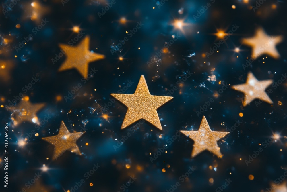Poster flat star rating system design for digital interface and user experience
