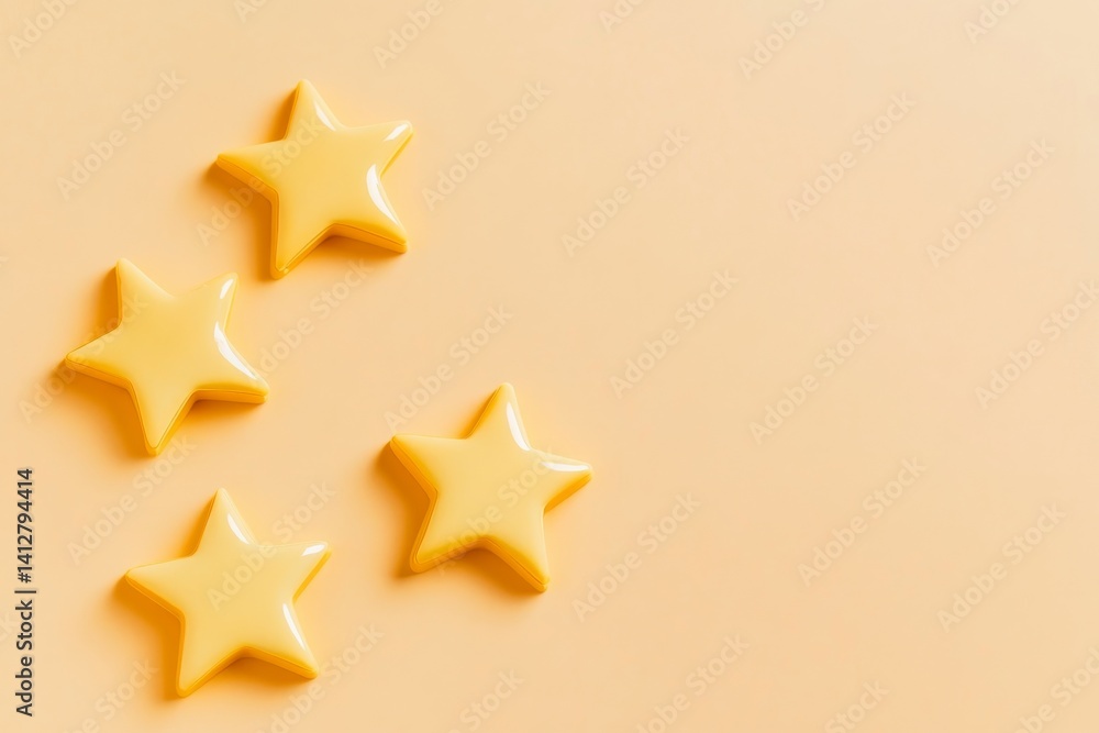 Poster flat star rating system design for user interface elements