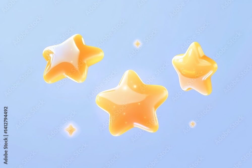 Poster glossy star rating ui design for digital interface