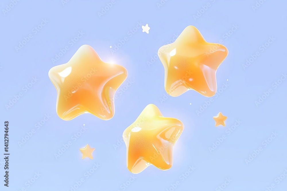 Poster vibrant flat design star rating system for user interface concepts