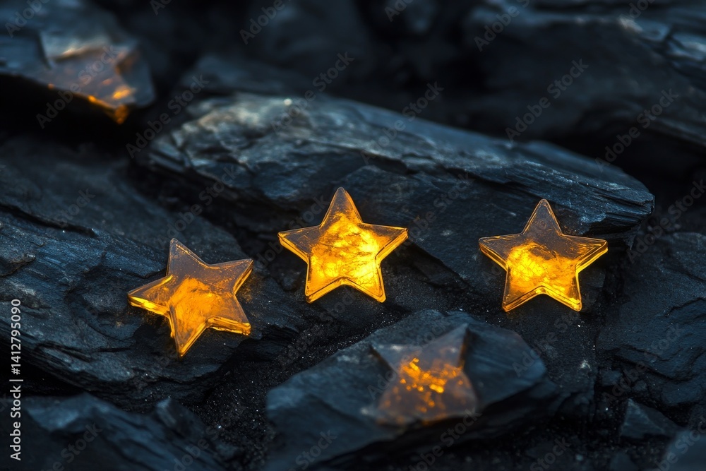 Poster flat star rating system design concept for user interface and digital projects