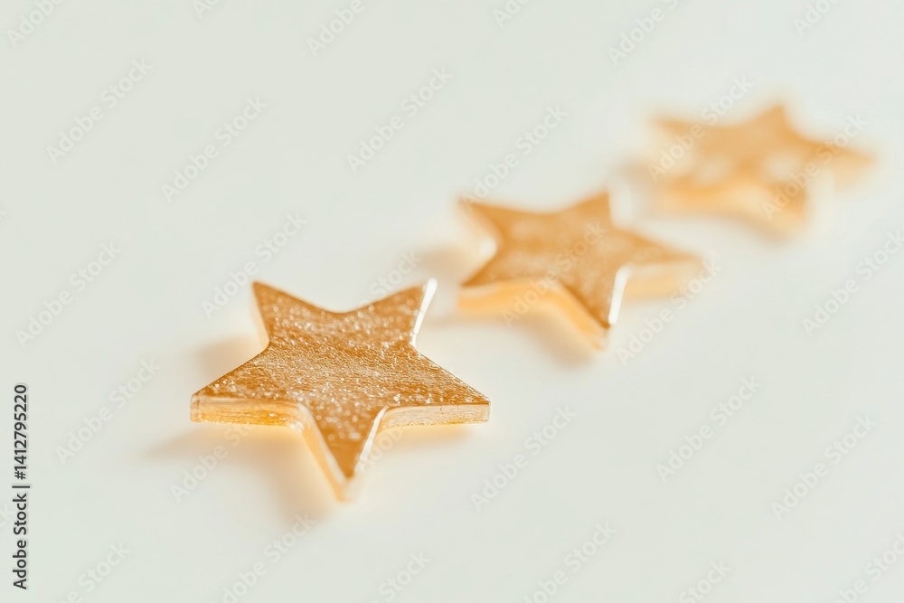 Poster flat ui design featuring gold star rating system on light background