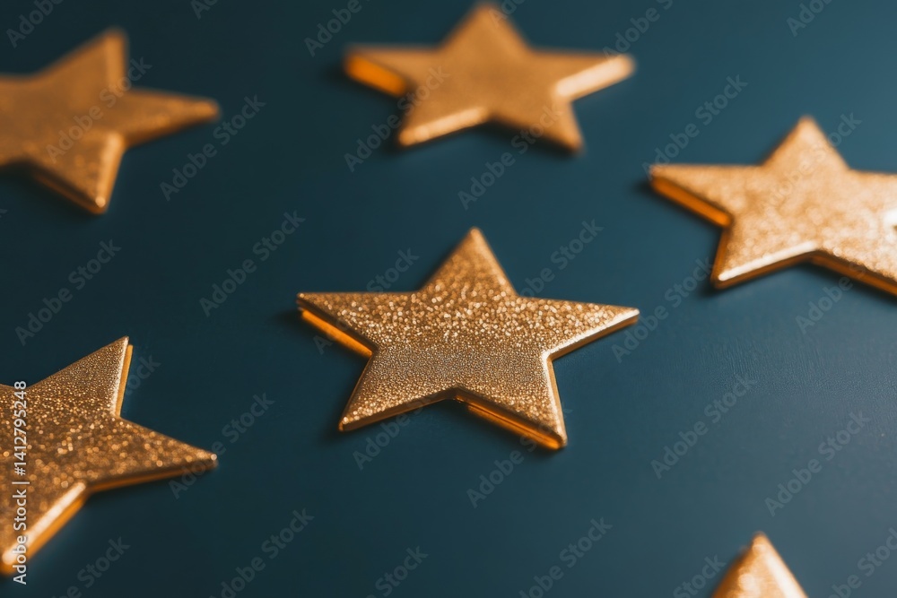 Poster elegant flat star rating design for user interfaces and reviews