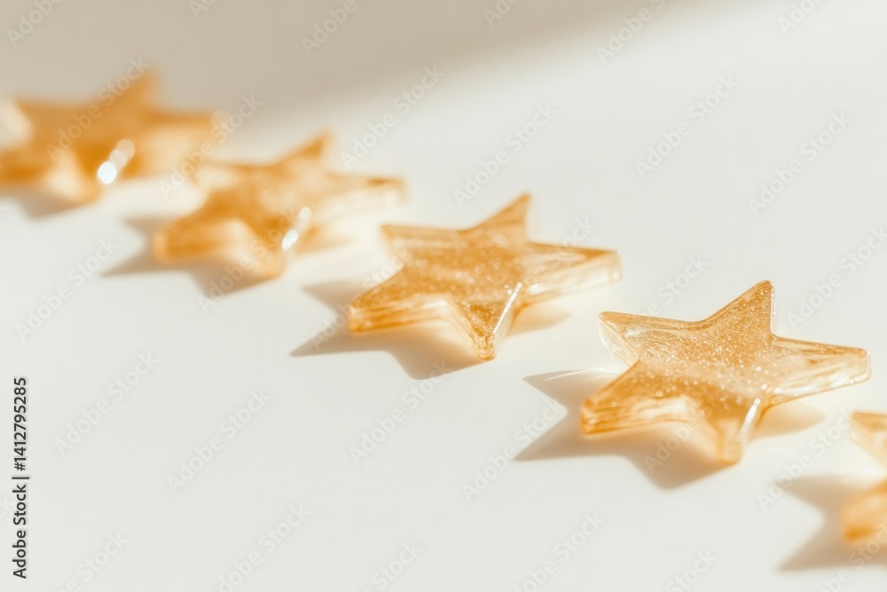 Poster elegant flat star rating system for user interface design visuals