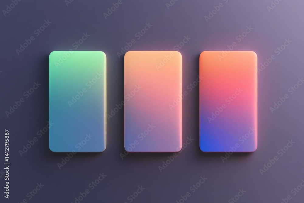 Poster vibrant gradient flat ui toggle switch design for modern interfaces
