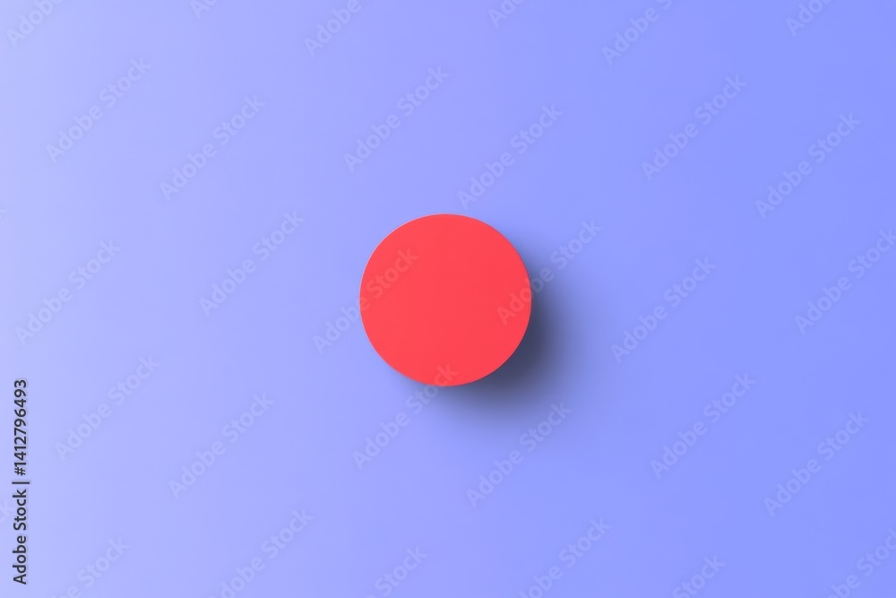 Aufkleber minimalist flat ui design - red circle on blue background for modern graphics