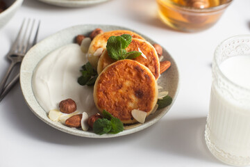  Syrniki . Cottage Cheese Pancakes