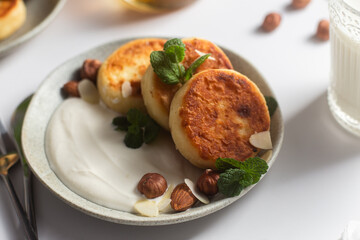  Syrniki . Cottage Cheese Pancakes