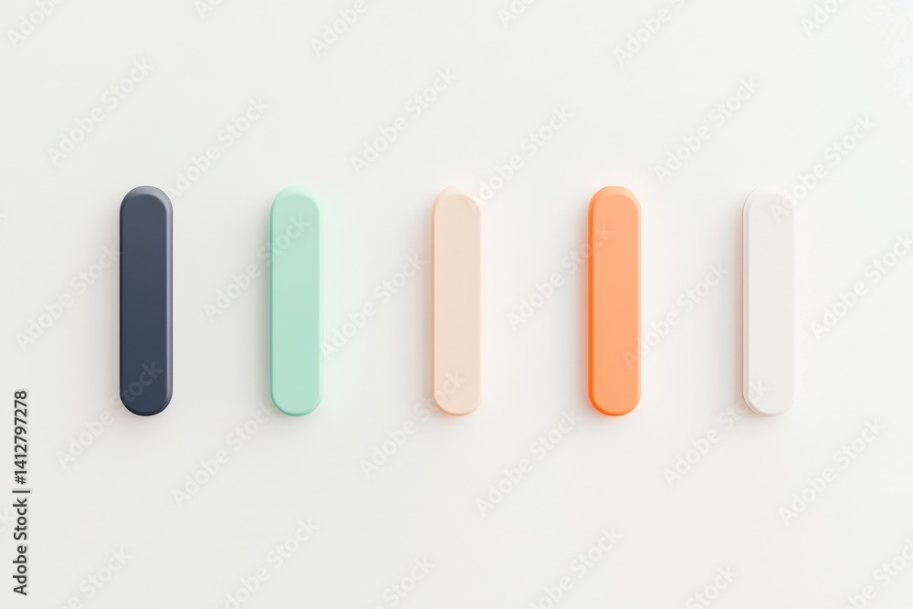 Poster minimalist flat ui design with colorful progress bars for modern web applications