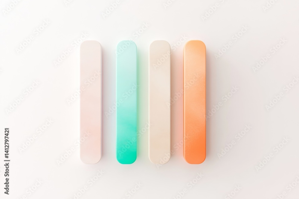 Poster minimalist flat ui design featuring colorful progress bars for modern web and app interfaces