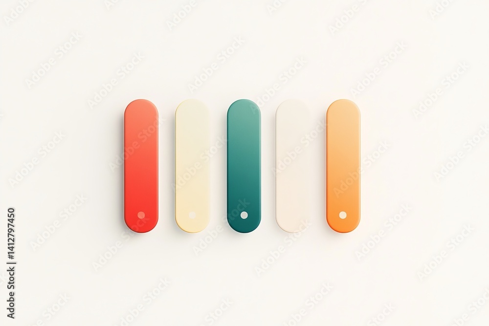 Aufkleber minimalist flat ui design with colorful vertical bars for modern interface