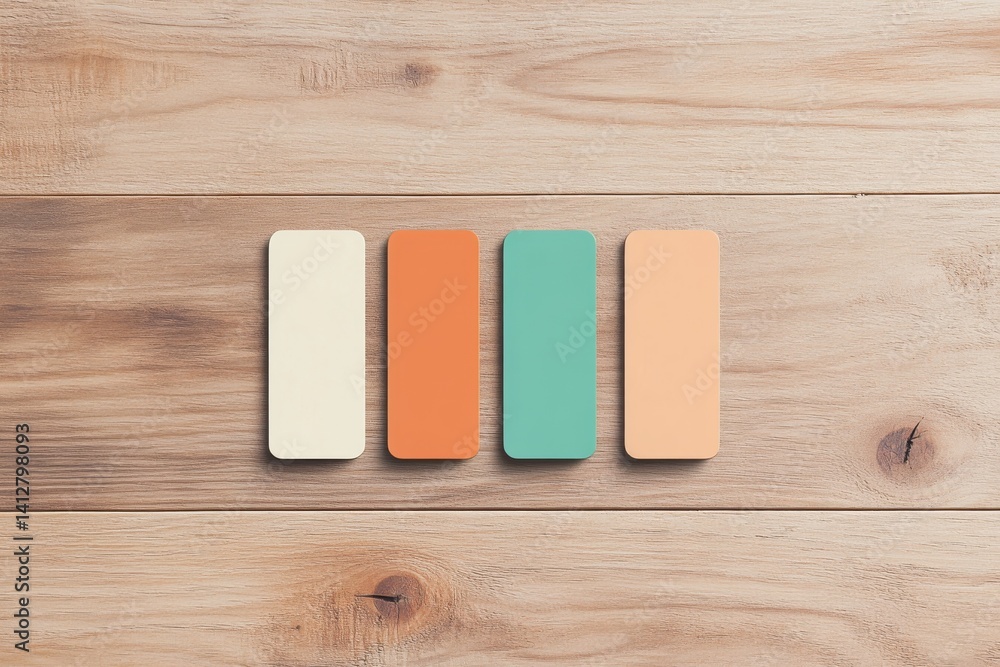 Poster flat ui design for breadcrumb navigation bar on wooden background