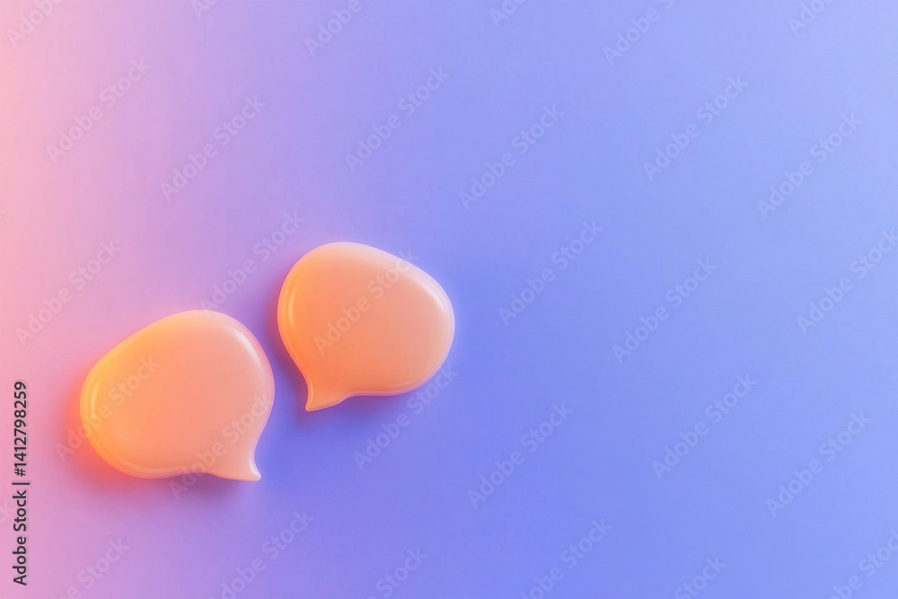 Aufkleber modern flat ui design featuring bold chat bubble icon on gradient background