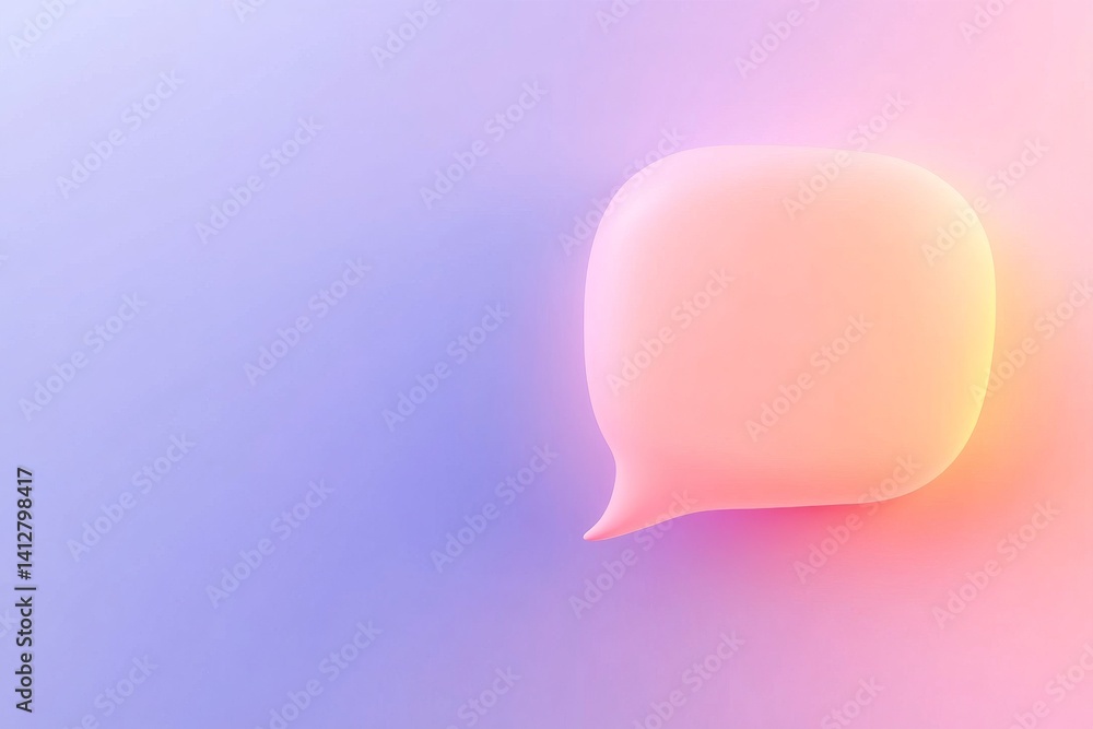 Poster colorful gradient chat bubble icon design for modern ui applications