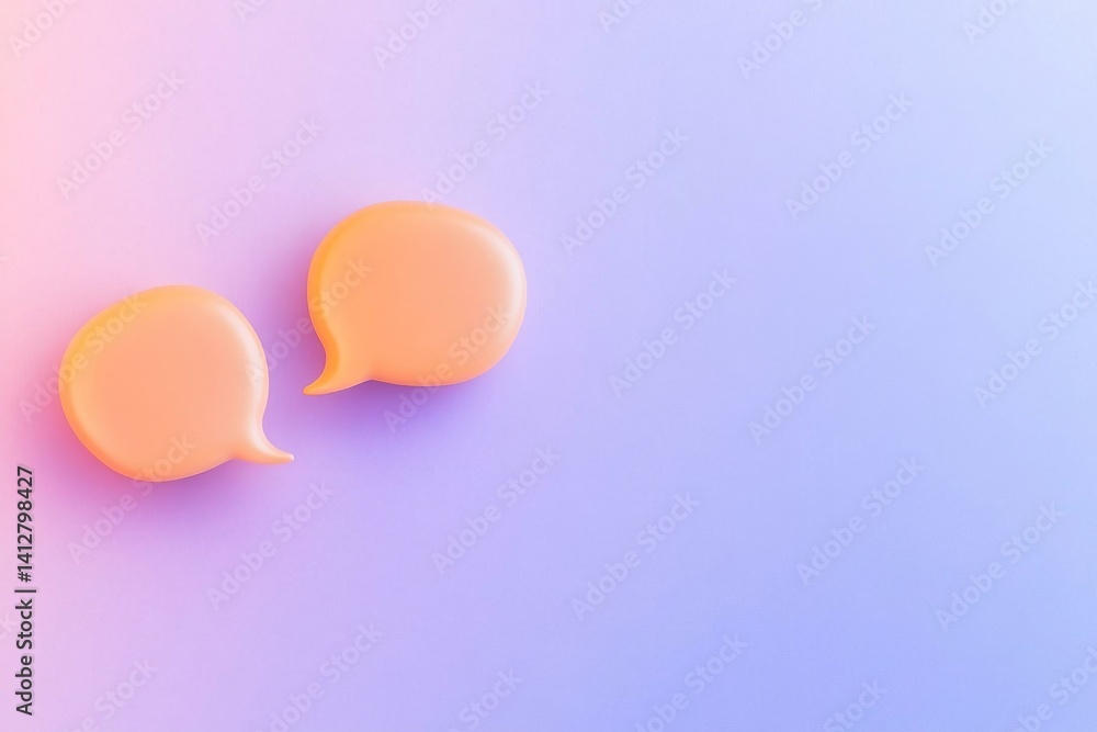 Poster modern flat ui design with chat bubble icon for digital communication concepts.