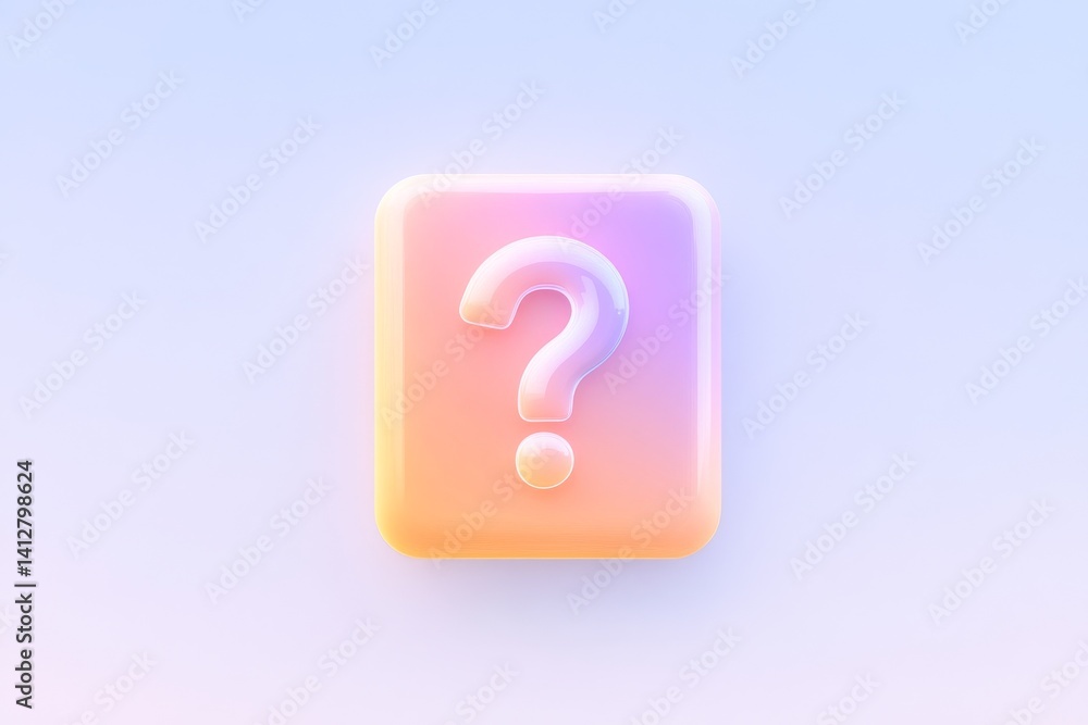 Poster pastel gradient help icon for ui design and digital interfaces