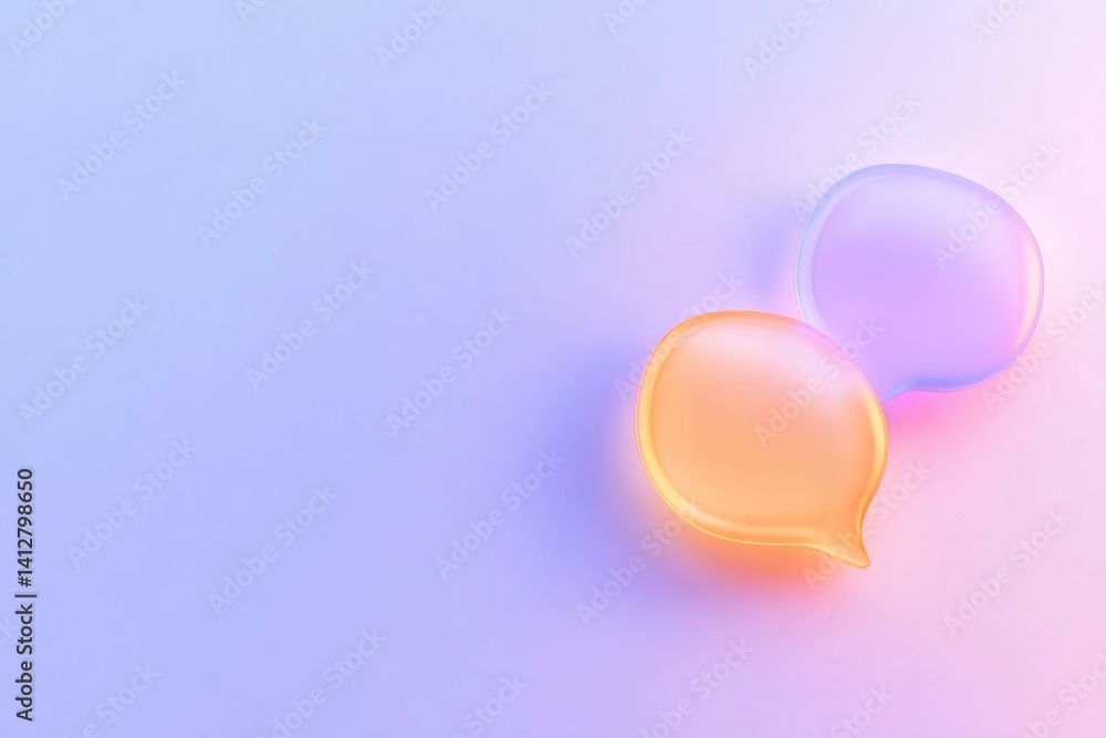 Poster vibrant flat ui design featuring colorful chat bubble icons for modern communication interfaces