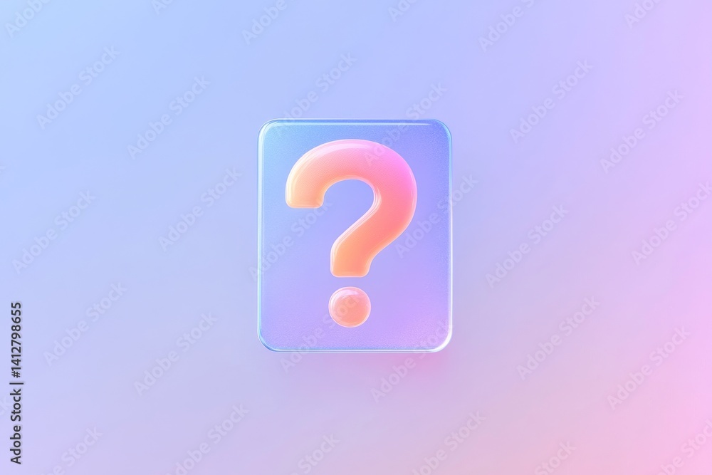 Poster modern flat ui design of oversized help icon for digital applications