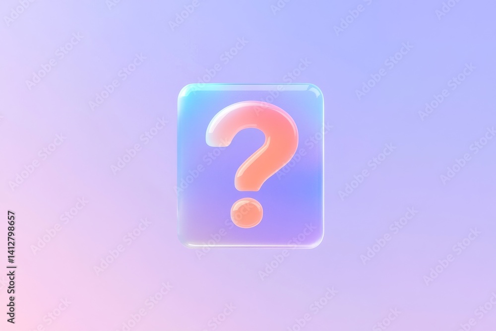 Poster modern flat ui design with transparent help icon on gradient background