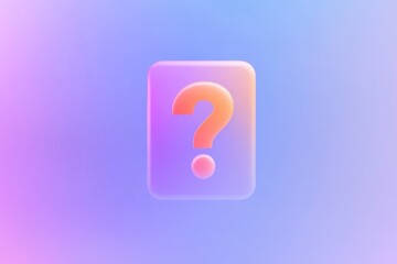 Minimalist flat design help icon with oversized question mark on gradient background