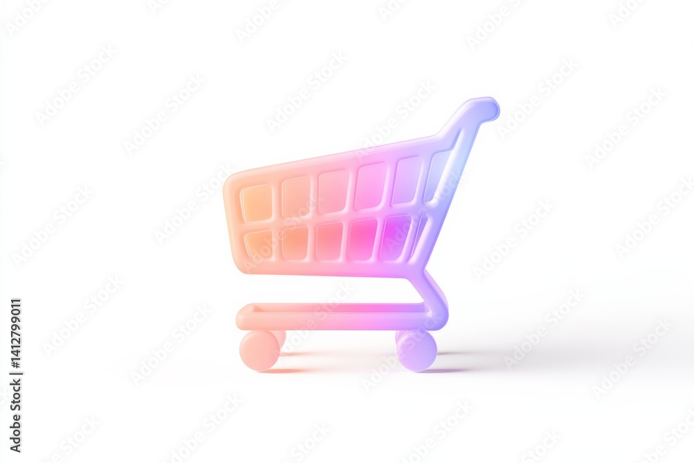 Poster flat ui shopping cart icon design for e-commerce applications