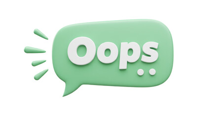 Isolated Oops Speech Bubble