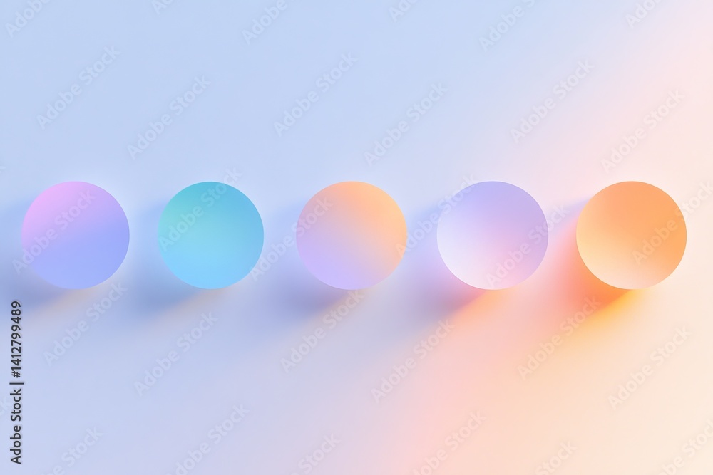 Poster modern flat ui design featuring colorful gradient circles for digital interface inspiration
