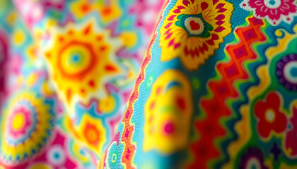 Fototapeta premium close up of a colorful cloth on a table