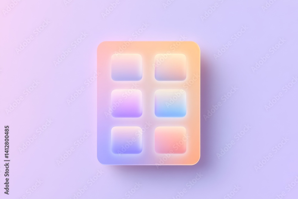 Poster vibrant flat ui design with glossy settings icon for modern user interfaces