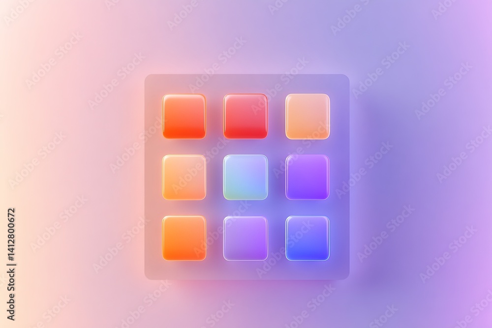 Poster colorful gradient flat ui settings icon for app design and development