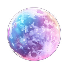 Pastel moon cosmic art dreamy space celestial sphere galaxy fantasy artwork