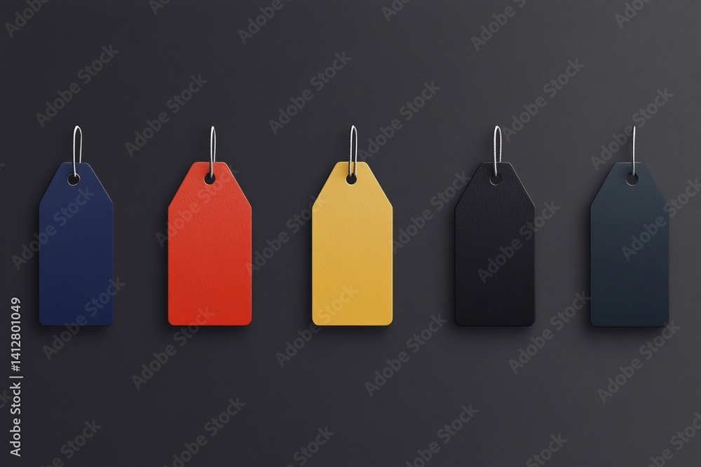 Poster flat tag icon collection with bold outlines for ui design projects