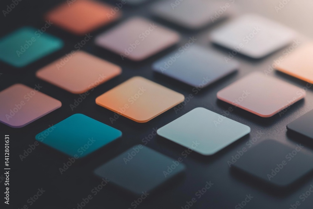 Poster sleek flat ui design for modern calendar widget and interface elements