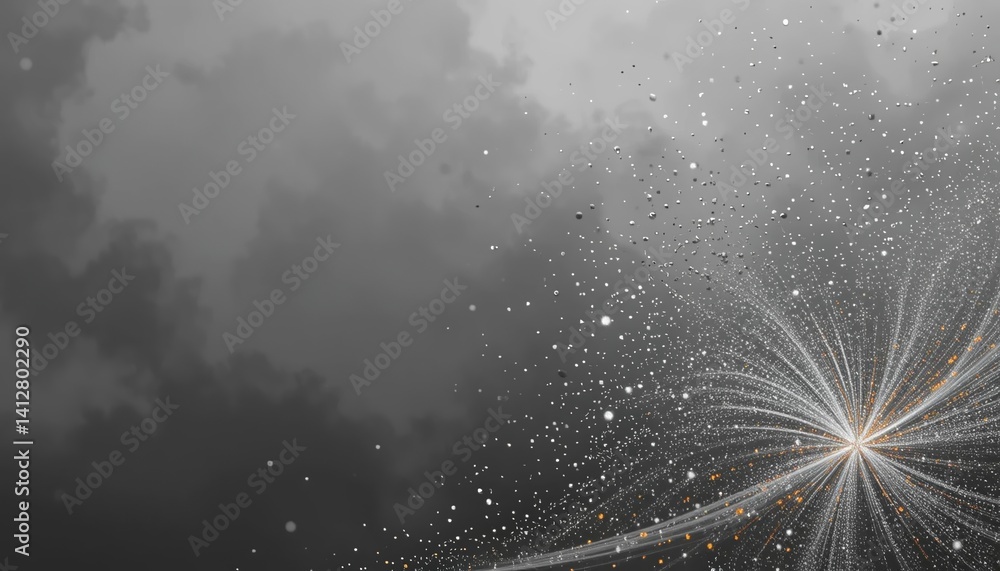Poster explosive cosmic event outer space digital artwork dark environment abstract viewpoint star formatio
