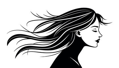Collection of Elegant Female Silhouette Profiles