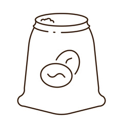 Coffee bag line icon editable stroke isolated on transparent background. Coffee beans in bag line icon vector illustration. Coffee sack with beans line icon.