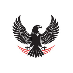 eagle,american eagle silhouette logo vector line art logo design