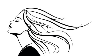 Collection of Elegant Female Silhouette Profiles