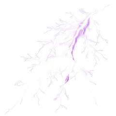 Obraz premium Purple lightning isolated on white background