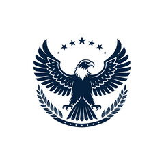 eagle,american eagle silhouette logo vector line art logo design