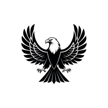 eagle,american eagle silhouette logo vector line art logo design