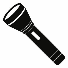 flashlight silhouette vector black on white background