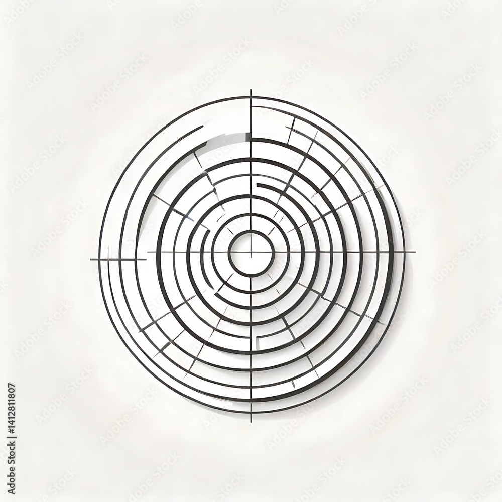 Poster abstract concentric circles target graphic design element