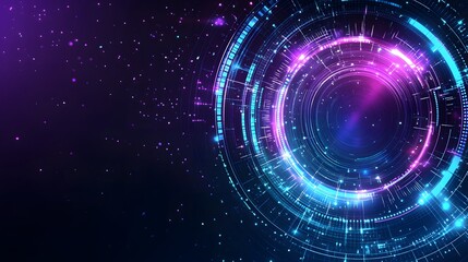 Obraz premium Abstract digital art design featuring concentric glowing rings.