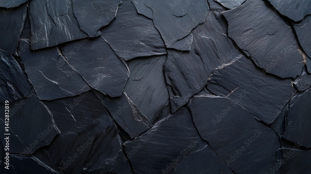 Poster moody and gritty charcoal stone texture with deep cracks and rugged edges