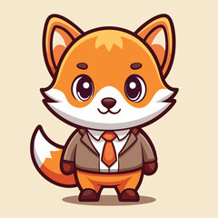 Cute fox wearing a business suit