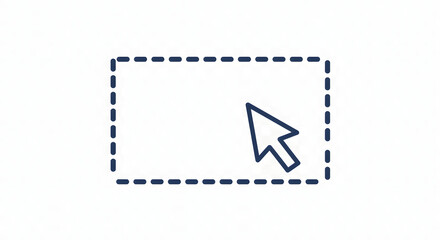 Clicking Icon in Selection Box Illustration, Web UI Design