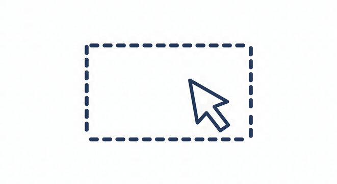 Clicking Icon in Selection Box Illustration, Web UI Design