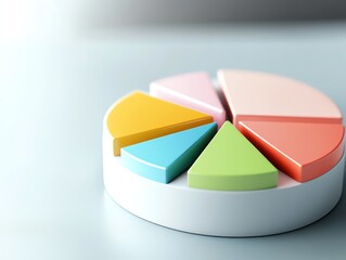 Obraz premium Exploding pie chart visualizing user segmentation in marketing
